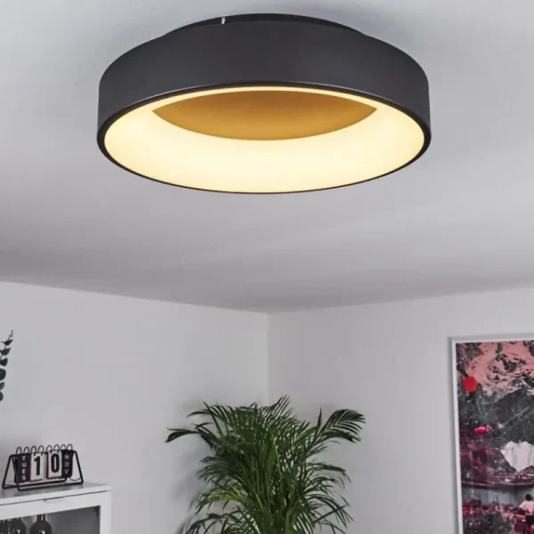 hofstein Plafonnier Pine LED Noir, 1 lumière* Lampes Modernes