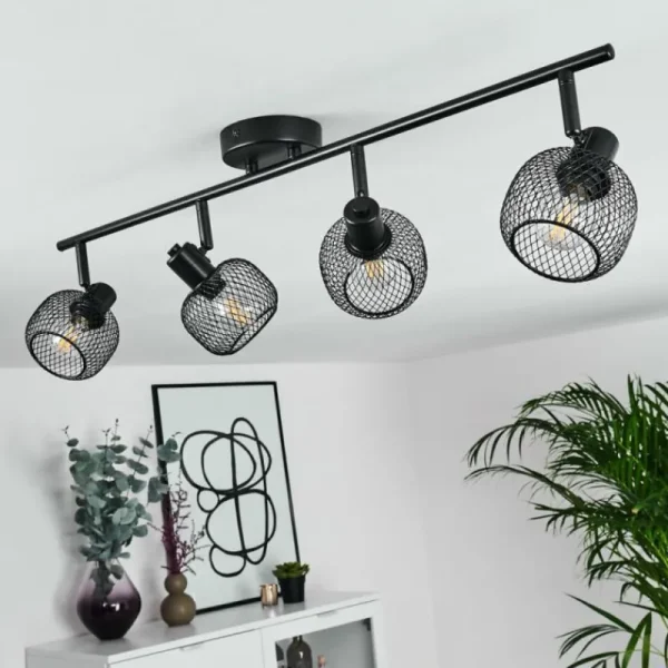 hofstein Plafonnier Pipisu Noir, 4 lumières* Lampes Modernes