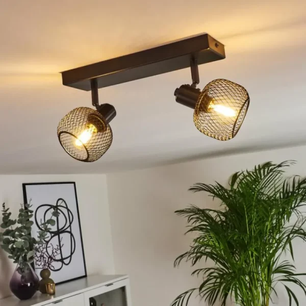 hofstein Plafonnier Pipisu Noir, 2 lumières* Lampes Modernes