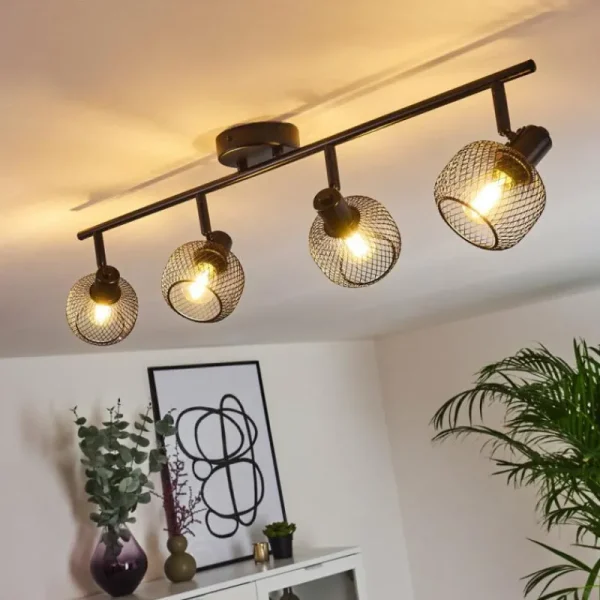 hofstein Plafonnier Pipisu Noir, 4 lumières* Lampes Modernes