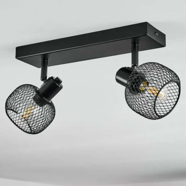 hofstein Plafonnier Pipisu Noir, 2 lumières* Lampes Modernes
