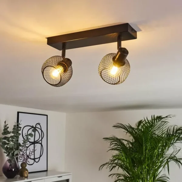 hofstein Plafonnier Pipisu Noir, 2 lumières* Lampes Modernes