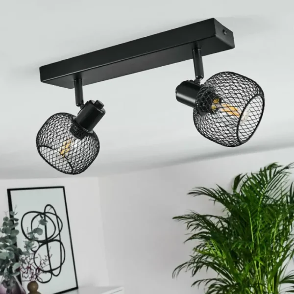 hofstein Plafonnier Pipisu Noir, 2 lumières* Lampes Modernes
