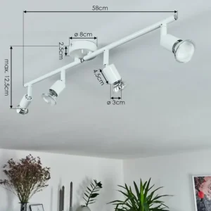 hofstein Plafonnier Planes LED Blanc, 4 lumières* Lampes Modernes