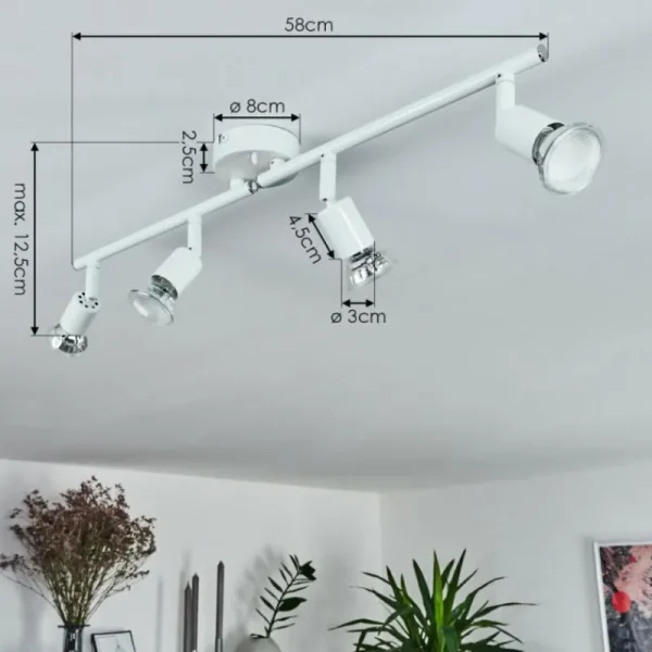 hofstein Plafonnier Planes LED Blanc, 4 lumières* Lampes Modernes