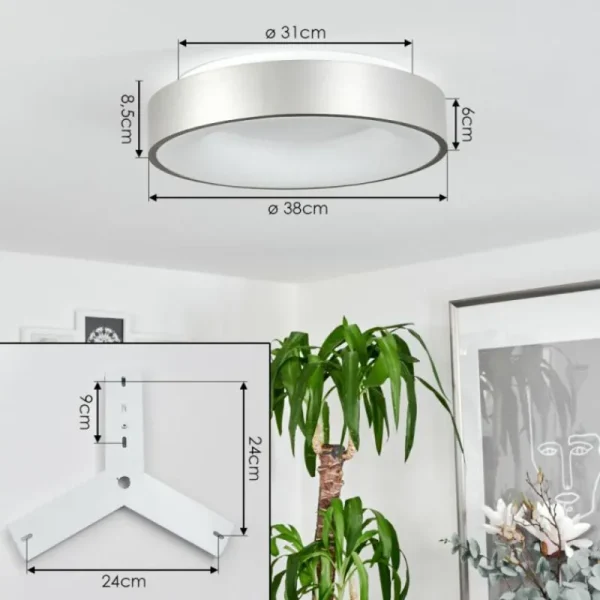 hofstein Plafonnier Playas LED Argenté, Blanc, 1 lumière* Lampes Modernes