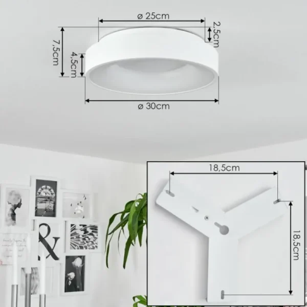 hofstein Plafonnier Playas LED Blanc, 1 lumière* Lampes Modernes