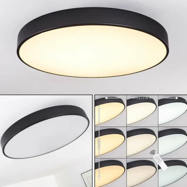 hofstein Plafonnier Plovdiv LED Blanc, 1 lumière, Télécommandes* Lampes Modernes