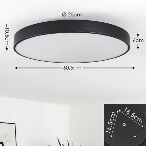 hofstein Plafonnier Plovdiv LED Blanc, 1 lumière, Télécommandes* Lampes Modernes
