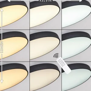 hofstein Plafonnier Plovdiv LED Blanc, 1 lumière, Télécommandes* Lampes Modernes