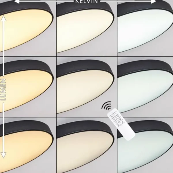 hofstein Plafonnier Plovdiv LED Blanc, 1 lumière, Télécommandes* Lampes Modernes