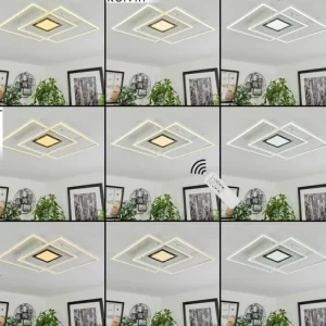 hofstein Plafonnier Popoy LED Blanc, 1 lumière, Télécommandes* Lampes Modernes