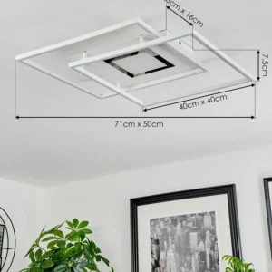 hofstein Plafonnier Popoy LED Blanc, 1 lumière, Télécommandes* Lampes Modernes