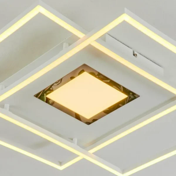 hofstein Plafonnier Popoy LED Blanc, 1 lumière, Télécommandes* Lampes Modernes