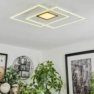 hofstein Plafonnier Popoy LED Blanc, 1 lumière, Télécommandes* Lampes Modernes
