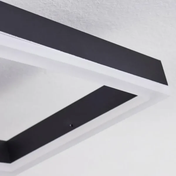 hofstein Plafonnier Pourao LED Noir, Blanc, 1 lumière, Télécommandes* Lampes Modernes