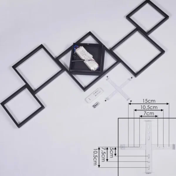 hofstein Plafonnier Pourao LED Noir, Blanc, 1 lumière, Télécommandes* Lampes Modernes