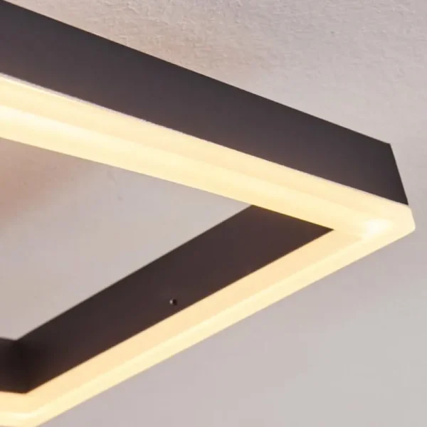 hofstein Plafonnier Pourao LED Noir, Blanc, 1 lumière, Télécommandes* Lampes Modernes