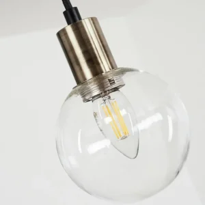 hofstein Plafonnier Quento Laiton, Noir, 5 lumières* Lampes En Verre