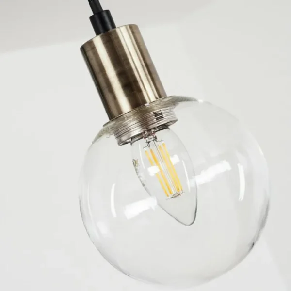 hofstein Plafonnier Quento Laiton, Noir, 5 lumières* Lampes En Verre