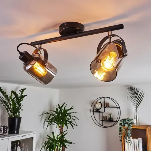 hofstein Plafonnier Quieri Noir, 2 lumières* Lampes Modernes