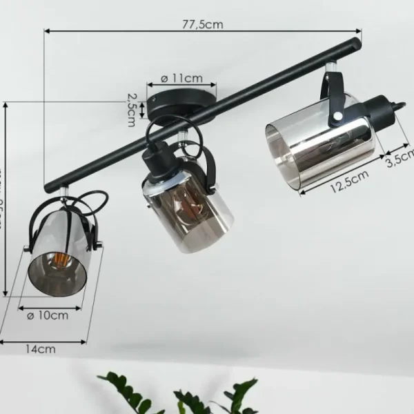 hofstein Plafonnier Quieri Noir, 3 lumières* Lampes Modernes