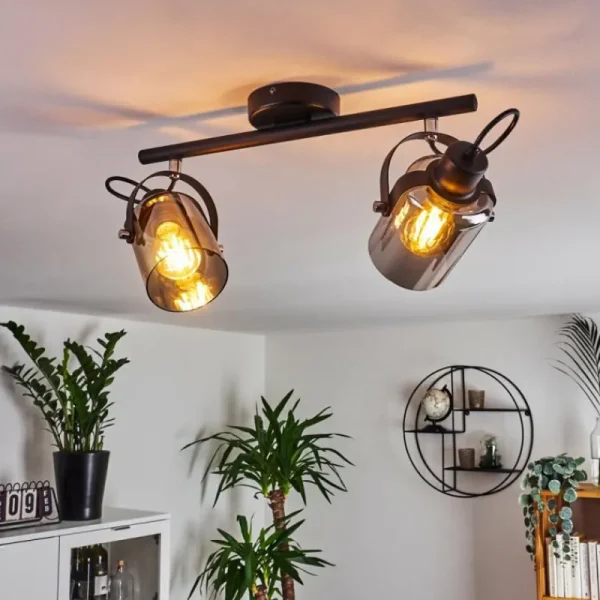 hofstein Plafonnier Quieri Noir, 2 lumières* Lampes Modernes