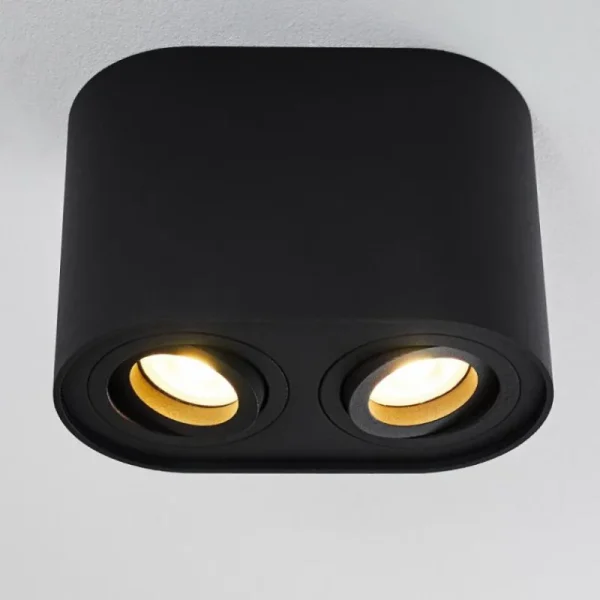 hofstein Plafonnier Quimper Noir, 2 lumières* Lampes Modernes