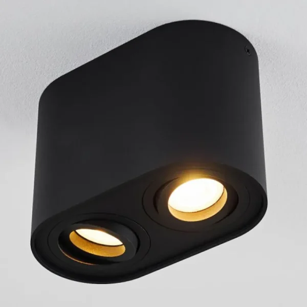 hofstein Plafonnier Quimper Noir, 2 lumières* Lampes Modernes