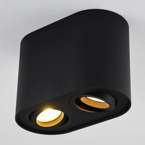 hofstein Plafonnier Quimper Noir, 2 lumières* Lampes Modernes