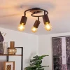 hofstein Plafonnier Raccuia Bois foncé, Noir, 3 lumières* Lampes Modernes