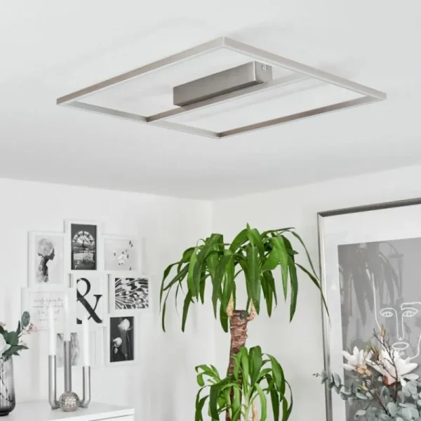 hofstein Plafonnier Rauma LED Nickel mat, 1 lumière* Lampes Modernes