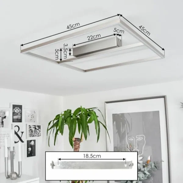 hofstein Plafonnier Rauma LED Nickel mat, 1 lumière* Lampes Modernes