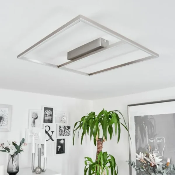 hofstein Plafonnier Rauma LED Nickel mat, 1 lumière* Lampes Modernes