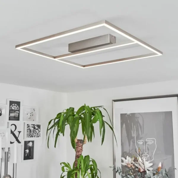 hofstein Plafonnier Rauma LED Nickel mat, 1 lumière* Lampes Modernes