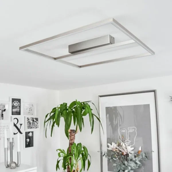 hofstein Plafonnier Rauma LED Nickel mat, 1 lumière* Lampes Modernes