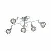 Luminaires Reality Plafonnier Reality BREST Chrome, 5 lumières* Lampes En Verre