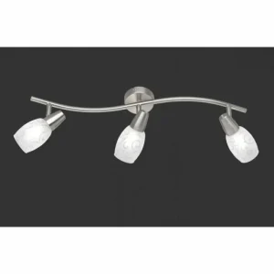 Luminaires Reality Plafonnier Reality Colmar Nickel mat, 3 lumières* Lampes En Verre