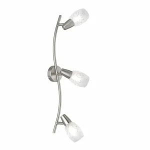 Luminaires Reality Plafonnier Reality Colmar Nickel mat, 3 lumières* Lampes En Verre