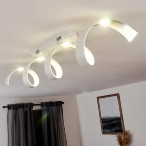 hofstein Plafonnier Rezat LED Blanc, 1 lumière* Lampes Modernes