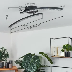 hofstein Plafonnier Rheinfelden LED Noir, 1 lumière* Lampes Modernes