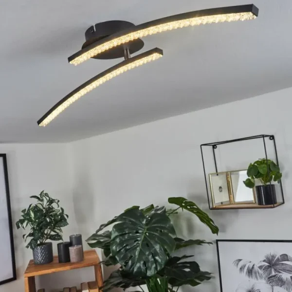 hofstein Plafonnier Rheinfelden LED Noir, 1 lumière* Lampes Modernes