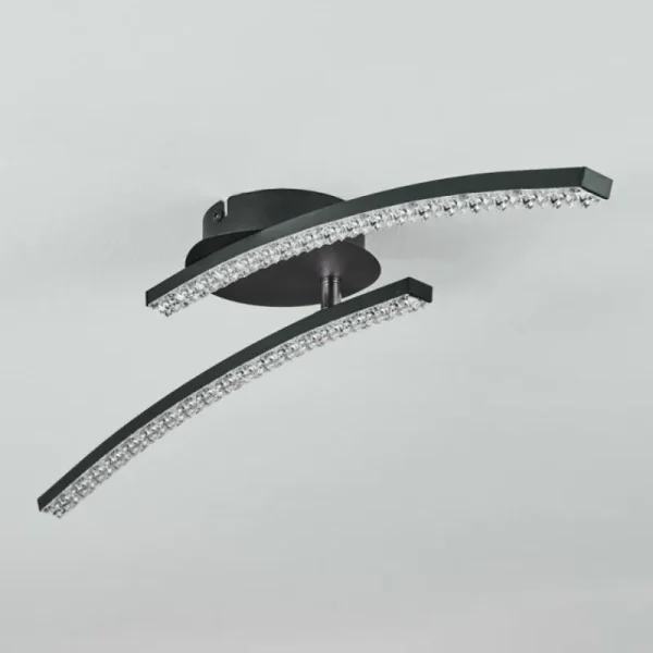 hofstein Plafonnier Rheinfelden LED Noir, 1 lumière* Lampes Modernes