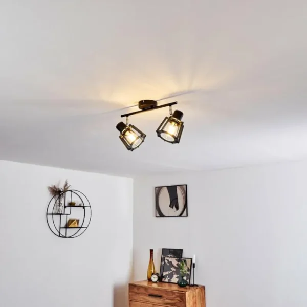 hofstein Plafonnier Rieti Noir, 2 lumières* Lampes Modernes