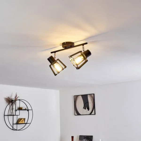 hofstein Plafonnier Rieti Noir, 2 lumières* Lampes Modernes