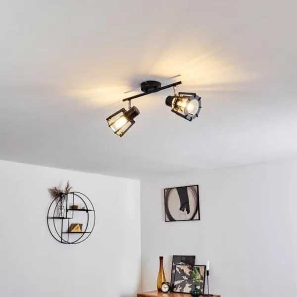 hofstein Plafonnier Rieti Noir, 2 lumières* Lampes Modernes