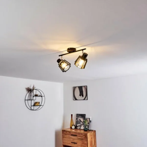hofstein Plafonnier Rieti Noir, 2 lumières* Lampes Modernes