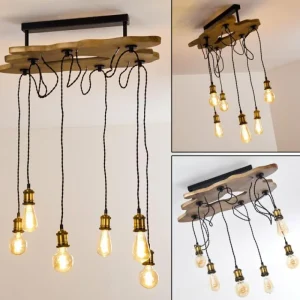 hofstein Plafonnier Rimforsa Brun, Laiton, Rouille, 6 lumières* Lampes Modernes