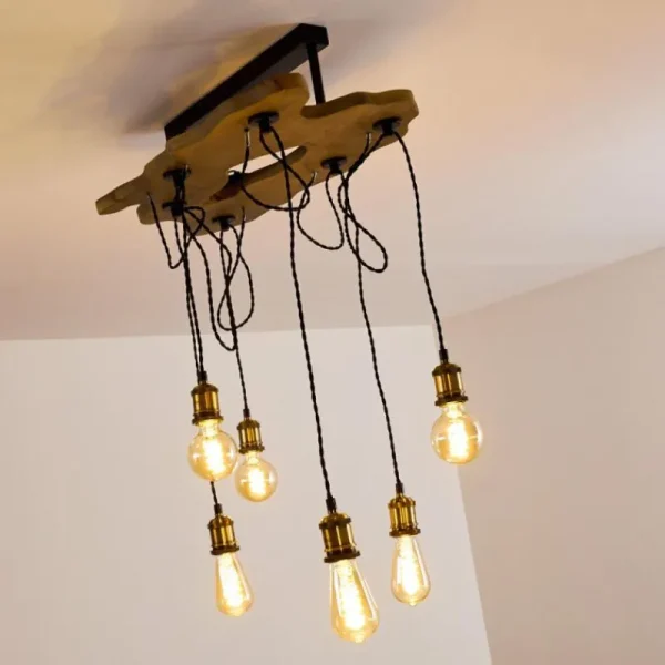 hofstein Plafonnier Rimforsa Brun, Laiton, Rouille, 6 lumières* Lampes Modernes