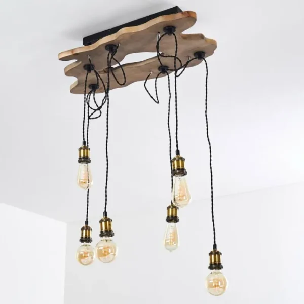 hofstein Plafonnier Rimforsa Brun, Laiton, Rouille, 6 lumières* Lampes Modernes